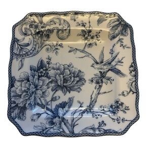 Adelaide Blue 222 Fifth Toile China Plate. Birds flowers french